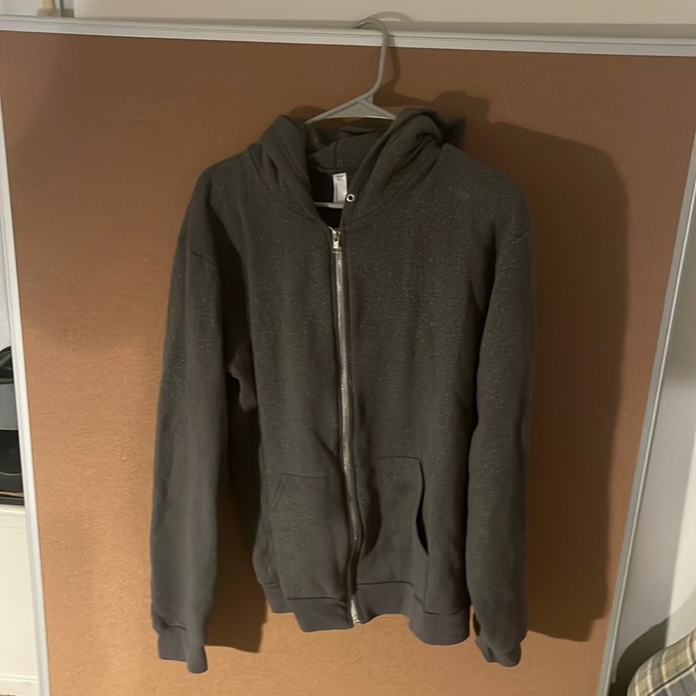 American Apparel Green Zip Up Hoody